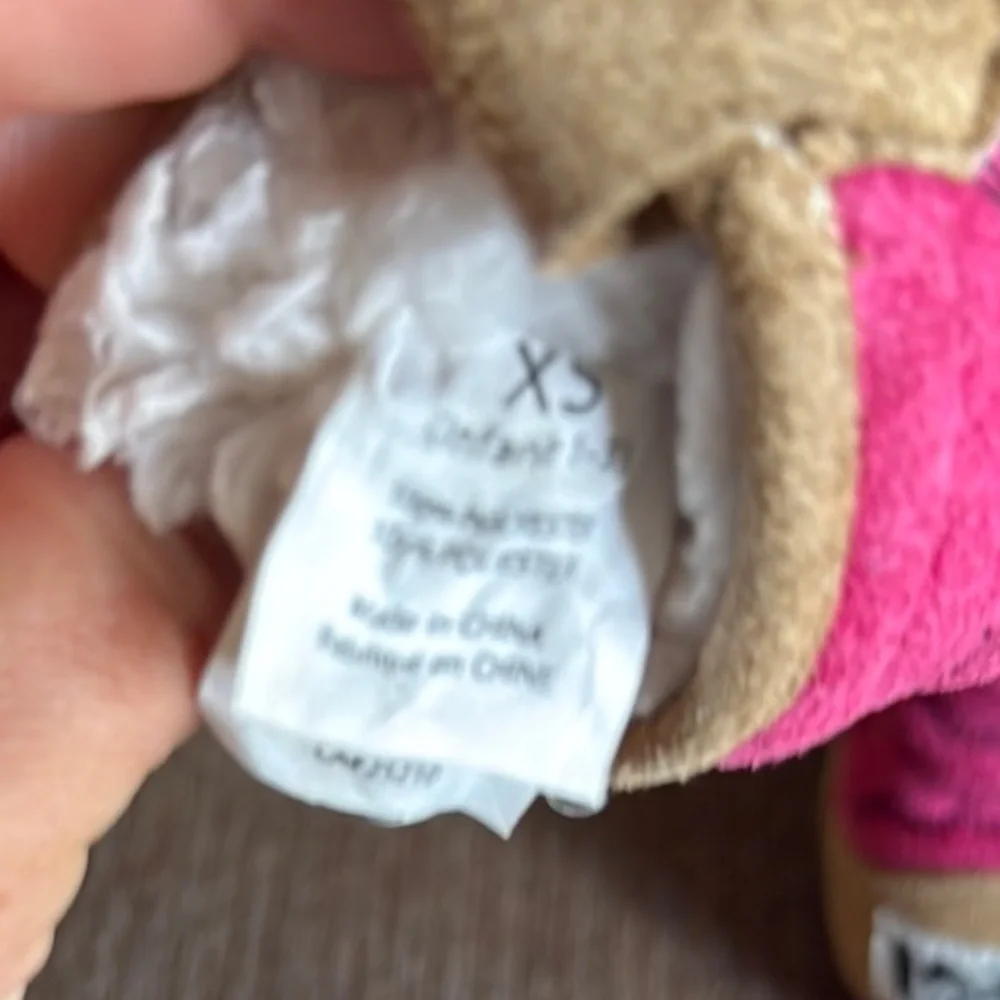 Cozy Pink and Tan Baby Boots Slippers, XS